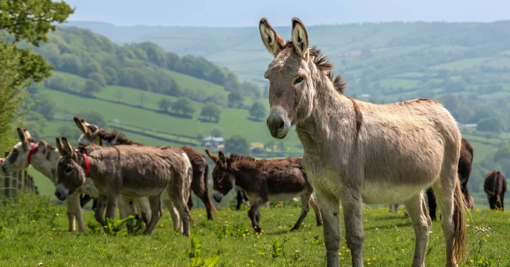 herd of donkeys at donkey week